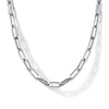 14K White Gold Hollow Paperclip Chain Necklace - NK6769H-Gabriel & Co.-Renee Taylor Gallery