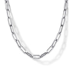 14K White Gold Hollow Paperclip Chain Necklace - NK6769H-Gabriel & Co.-Renee Taylor Gallery