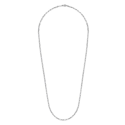 14K White Gold Hollow Paperclip Chain Necklace - NK6769H-Gabriel & Co.-Renee Taylor Gallery