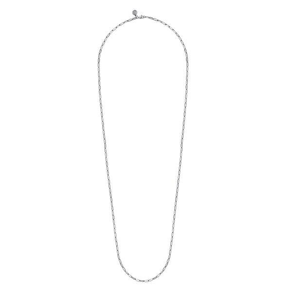 14K White Gold Hollow Paperclip Chain Necklace - NK6769H-Gabriel & Co.-Renee Taylor Gallery