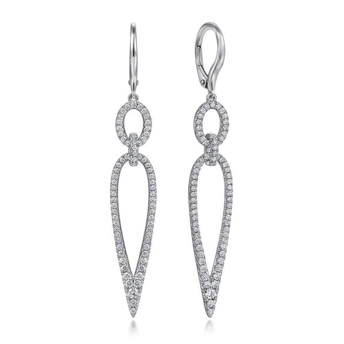 14K White Gold Diamond Teardrop Earrings – EG15082W45JJ-Gabriel & Co.-Renee Taylor Gallery