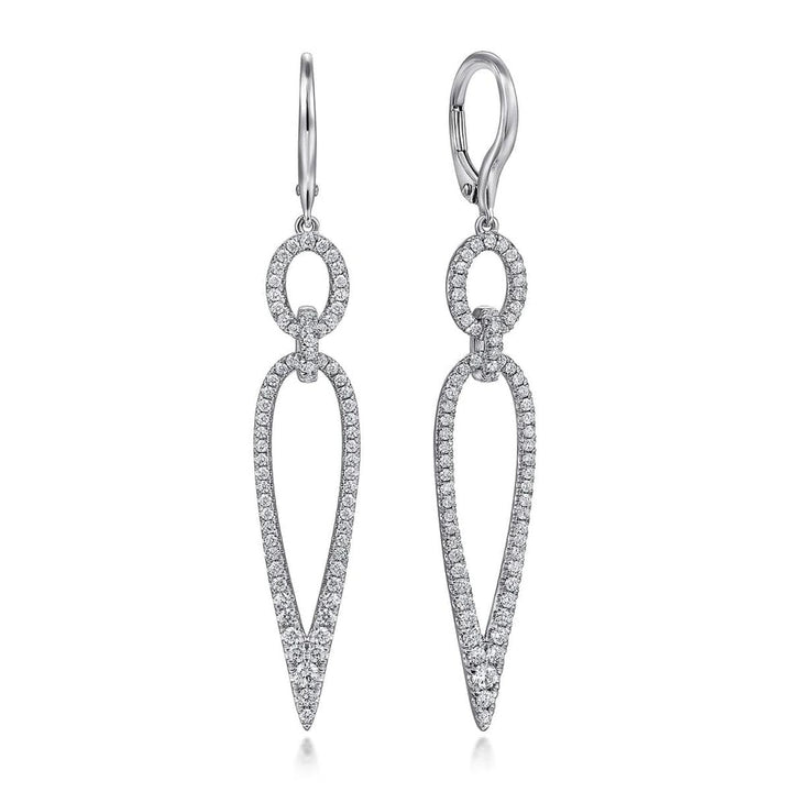 14K White Gold Diamond Teardrop Earrings – EG15082W45JJ-Gabriel & Co.-Renee Taylor Gallery