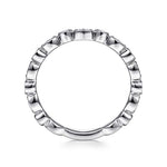 14K White Gold Marquise and Round Station Diamond Ring - LR5701W45JJ-Gabriel & Co.-Renee Taylor Gallery