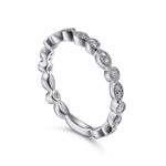 14K White Gold Marquise and Round Station Diamond Ring - LR5701W45JJ-Gabriel & Co.-Renee Taylor Gallery