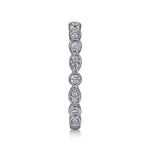 14K White Gold Marquise and Round Station Diamond Ring - LR5701W45JJ-Gabriel & Co.-Renee Taylor Gallery