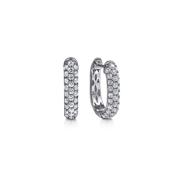 14K White Gold Pave Diamond Classic Oval Hoop Earrings - EG15328W45JJ-Gabriel & Co.-Renee Taylor Gallery