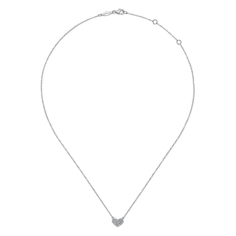 14K White Gold Pavé Diamond Pendant Heart Necklace - NK5450W45JJ-Gabriel & Co.-Renee Taylor Gallery