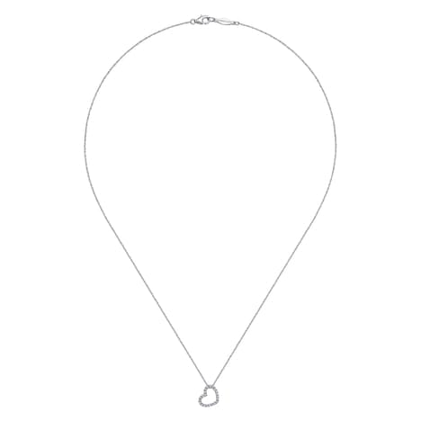 14K White Gold Pavé Diamond Open Heart Necklace - NK2239W45JJ-Gabriel & Co.-Renee Taylor Gallery