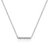 14K White Gold Petite Pavé Diamond Bar Necklace - NK5422W45JJ-Gabriel & Co.-Renee Taylor Gallery