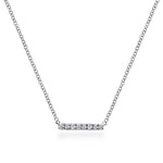 14K White Gold Petite Pavé Diamond Bar Necklace - NK5422W45JJ-Gabriel & Co.-Renee Taylor Gallery