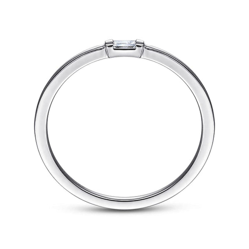 14K White Gold Ring with Diamond Baguette - LR52077W43JJ-Gabriel & Co.-Renee Taylor Gallery