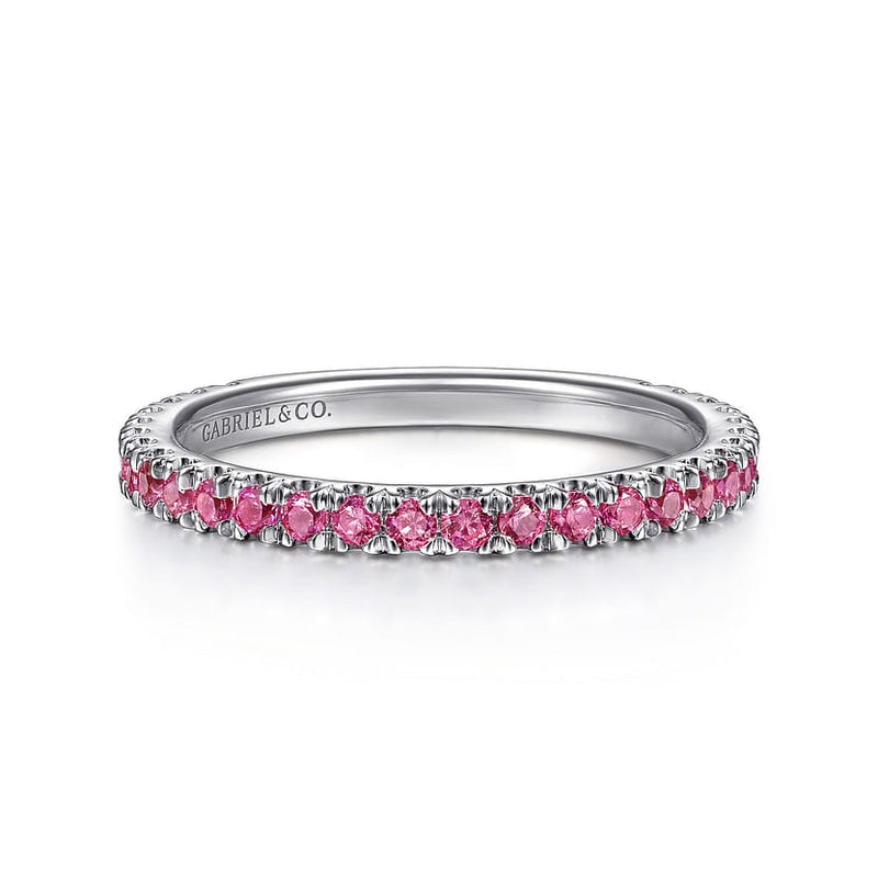 14K White Gold Ruby Stackable Ring - LR50889W4JRA-Gabriel & Co.-Renee Taylor Gallery
