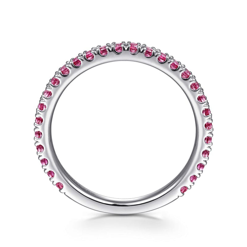 14K White Gold Ruby Stackable Ring - LR50889W4JRA-Gabriel & Co.-Renee Taylor Gallery