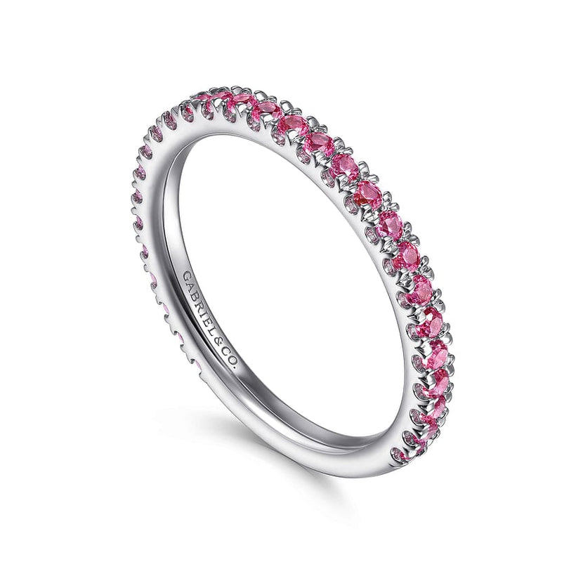 14K White Gold Ruby Stackable Ring - LR50889W4JRA-Gabriel & Co.-Renee Taylor Gallery