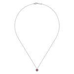 14K White Gold Ruby and Diamond Halo Pendant Necklace - NK2824W45RA-Gabriel & Co.-Renee Taylor Gallery