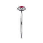 14K White Gold Ruby and Diamond Halo Promise Ring - LR51264W45RA-Gabriel & Co.-Renee Taylor Gallery