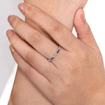 14K White Gold Sapphire Baguette and Diamond Stackable Ring - LR4572W45SA-Gabriel & Co.-Renee Taylor Gallery