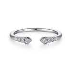 14K White Gold Split Diamond Stackable Ring - LR51284W45JJ-Gabriel & Co.-Renee Taylor Gallery