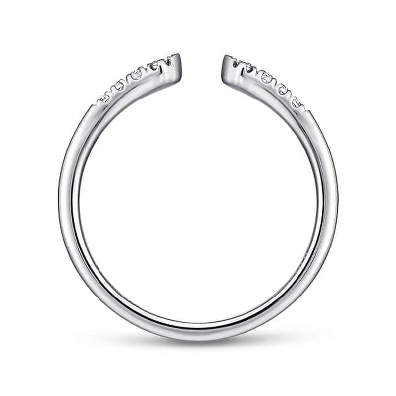 14K White Gold Split Diamond Stackable Ring - LR51284W45JJ-Gabriel & Co.-Renee Taylor Gallery