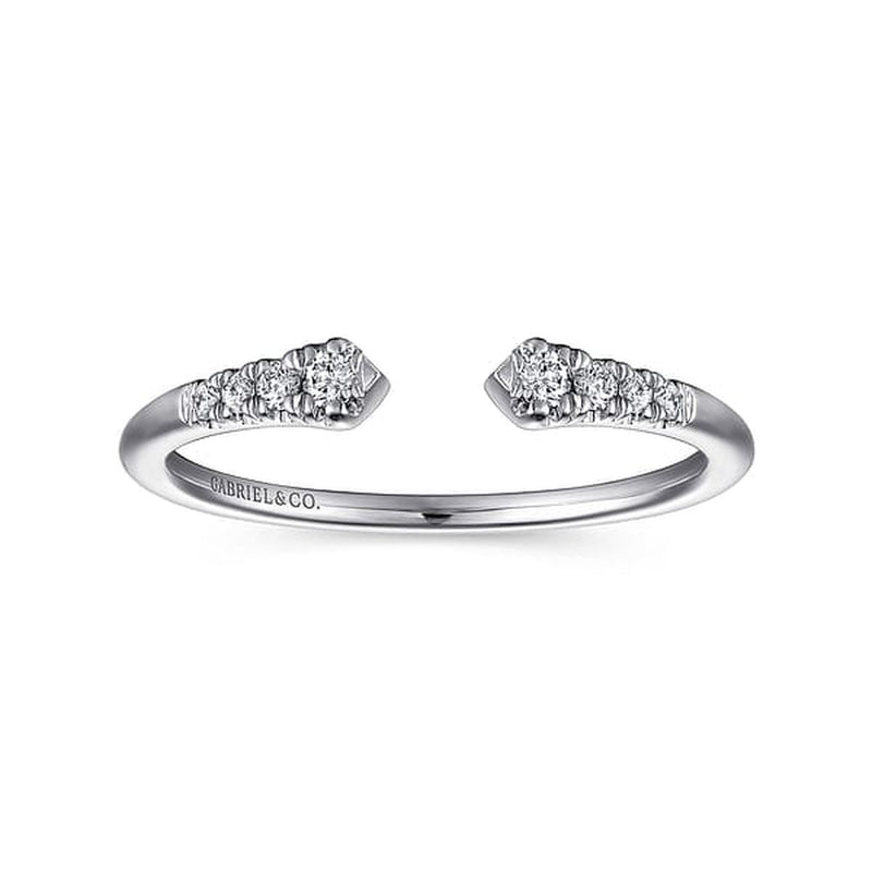 14K White Gold Split Diamond Stackable Ring - LR51284W45JJ-Gabriel & Co.-Renee Taylor Gallery