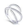 14K White Gold Split Shank Pave Diamond Wrap Ring - LR51267W45JJ-Gabriel & Co.-Renee Taylor Gallery