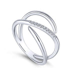 14K White Gold Split Shank Pave Diamond Wrap Ring - LR51267W45JJ-Gabriel & Co.-Renee Taylor Gallery