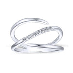 14K White Gold Split Shank Pave Diamond Wrap Ring - LR51267W45JJ-Gabriel & Co.-Renee Taylor Gallery
