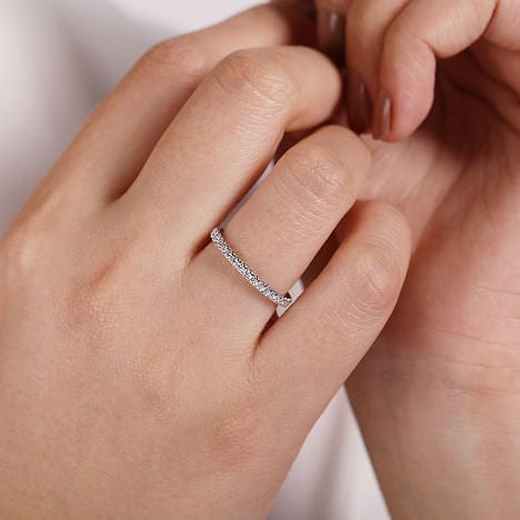 14K White Gold Stackable Diamond Ring - LR4885W45JJ-Gabriel & Co.-Renee Taylor Gallery