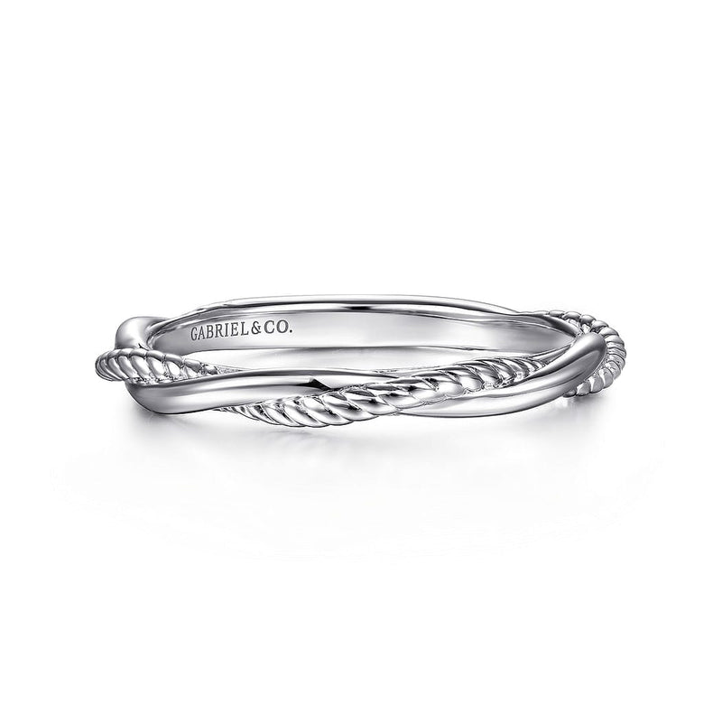 14K White Gold Twisted Rope Intertwining Ring - LR51981W4JJJ-Gabriel & Co.-Renee Taylor Gallery