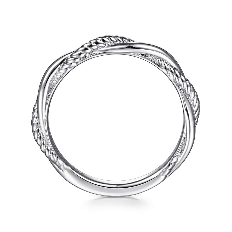 14K White Gold Twisted Rope Intertwining Ring - LR51981W4JJJ-Gabriel & Co.-Renee Taylor Gallery