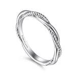 14K White Gold Twisted Rope Intertwining Ring - LR51981W4JJJ-Gabriel & Co.-Renee Taylor Gallery