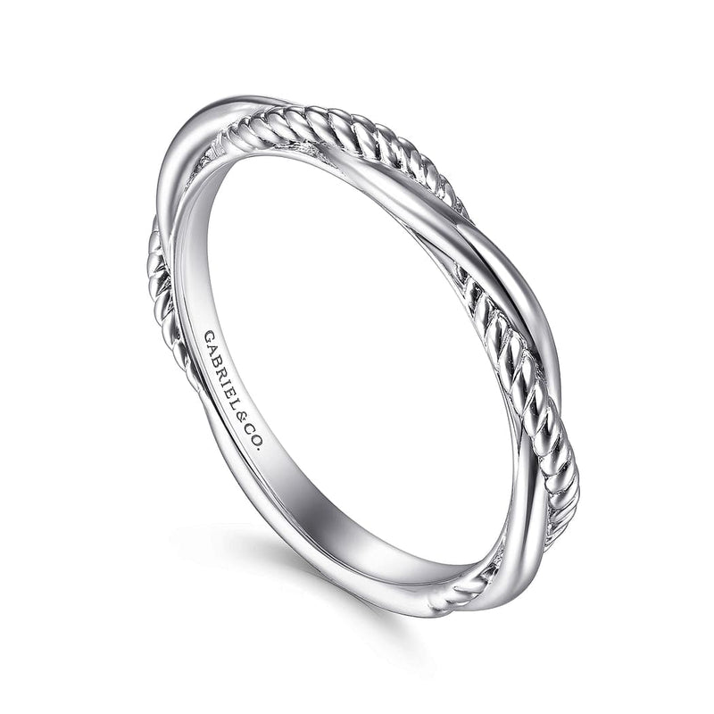 14K White Gold Twisted Rope Intertwining Ring - LR51981W4JJJ-Gabriel & Co.-Renee Taylor Gallery