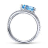 14K White Gold Twisted Split Shank Swiss Blue Topaz Ring - LR51561W45BT-Gabriel & Co.-Renee Taylor Gallery