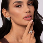 14K White Gold Wide Band Layered Diamond Ring - LR51496W45JJ-Gabriel & Co.-Renee Taylor Gallery