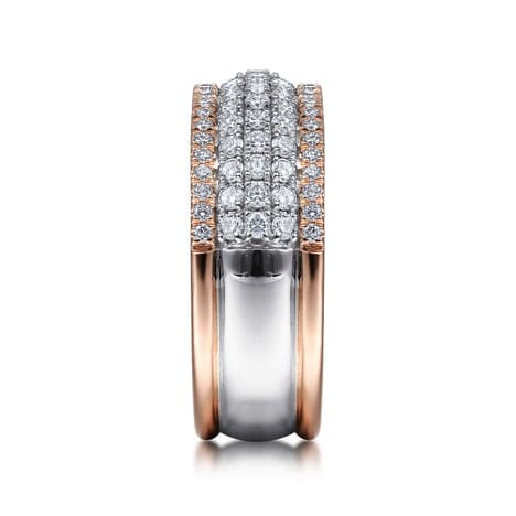 14K WhiteRose Gold Pavé Diamond Ring - LR51549T45JJ-Gabriel & Co.-Renee Taylor Gallery