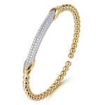 14K Mix of White and Yellow Gold Diamond Bangle - BG5188-6M45JJ.LOCK-Gabriel & Co.-Renee Taylor Gallery