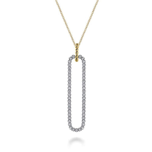 14K Gold Diamond Beaded Pendant Necklace – NK7799M45JJ-Gabriel & Co.-Renee Taylor Gallery