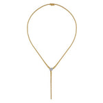 14K White & Yellow Gold Bujukan Beads and Diamond Y Necklace - NK7795M45JJ-Gabriel & Co.-Renee Taylor Gallery