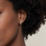 14K White & Yellow Gold Bujukan Diamond 3 Row J Hoop Stud Earrings - EG15311M45JJ-Gabriel & Co.-Renee Taylor Gallery