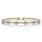 14K Mix of White and Yellow Gold Diamond Bangle - BG4782-6M45JJ.LOCK-Gabriel & Co.-Renee Taylor Gallery