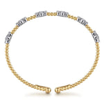 14K Mix of White and Yellow Gold Diamond Bangle - BG4782-6M45JJ.LOCK-Gabriel & Co.-Renee Taylor Gallery