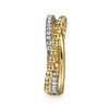 14K White & Yellow Gold Bujukan Diamond Criss Cross Ring - LR52775M45JJ-Gabriel & Co.-Renee Taylor Gallery