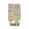 14K White & Yellow Gold Wide Band Layered Diamond Ring - LR51517M45JJ-Gabriel & Co.-Renee Taylor Gallery
