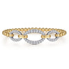 14K White & Yellow Gold Bujukan Diamond Link Split Bangle Bracelet - BG5080-62M45JJ-Gabriel & Co.-Renee Taylor Gallery