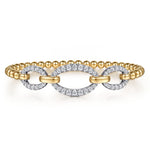 14K White & Yellow Gold Bujukan Diamond Link Split Bangle Bracelet - BG5080-62M45JJ-Gabriel & Co.-Renee Taylor Gallery