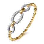 14K White & Yellow Gold Bujukan Diamond Link Split Bangle Bracelet - BG5080-62M45JJ-Gabriel & Co.-Renee Taylor Gallery