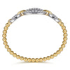 14K White & Yellow Gold Bujukan Diamond Link Split Bangle Bracelet - BG5080-62M45JJ-Gabriel & Co.-Renee Taylor Gallery
