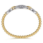 14K White & Yellow Gold Bujukan Diamond Link Split Bangle Bracelet - BG5080-62M45JJ-Gabriel & Co.-Renee Taylor Gallery