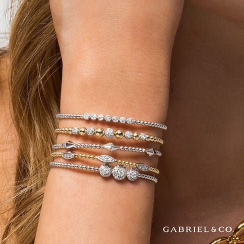 14K White & Yellow Gold Bujukan Cuff Bracelet with Diamond Filled Marquise Stations - BG4437-62M45JJ-Gabriel & Co.-Renee Taylor Gallery