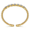 14K White & Yellow Gold Bujukan Diamond Split Bangle Bracelet - BG5078-62M45JJ-Gabriel & Co.-Renee Taylor Gallery